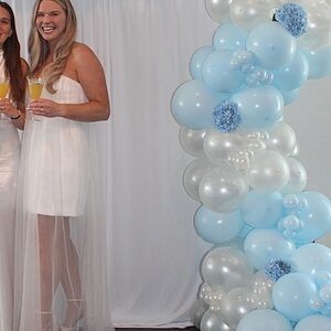 Meshki- Chic White Tulle Overlay Dress